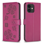 Four-leaf Embossed Leather Phone Case, For iPhone 7 / 8 / SE 2022, For iPhone 13 Pro Max, For iPhone 13 Pro, For iPhone 13, For iPhone 12 / 12 Pro, For iPhone 12 Pro Max, For iPhone 11 Pro Max, For iPhone 11