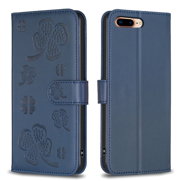 Four-leaf Embossed Leather Phone Case, For iPhone 11 Pro, For iPhone X / XS, For iPhone XR, For iPhone XS Max, For iPhone 7 Plus / 8 Plus