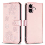 Four-leaf Embossed Leather Phone Case, For iPhone 18 Pro/17 Pro, For iPhone 18 Pro Max/17 Pro Max, For iPhone 17, For iPhone 17 Air, For iPhone 16 Pro Max, For iPhone 16 Pro, For iPhone 16 Plus, For iPhone 16