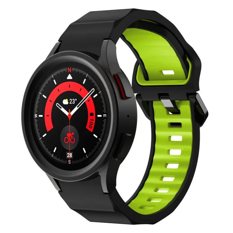 Wave Texture Two Color Silicone Watch Band, For Samsung Galaxy Watch 6
