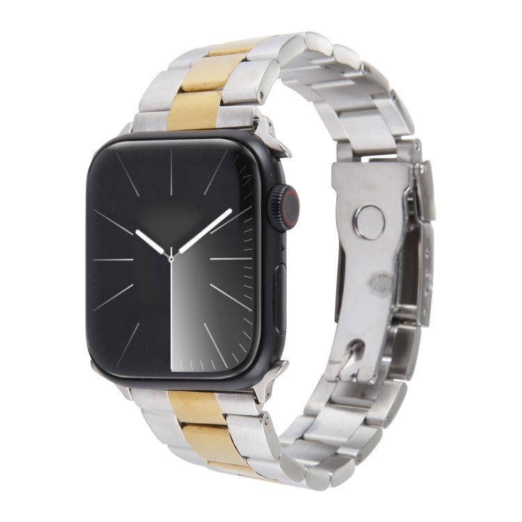 Three-Bead Stainless Steel Watch Band, For Apple Watch Series 3 38mm, For Apple Watch Series 3 42mm, For Apple Watch Series 2 42mm, For Apple Watch Series 2 38mm, For Apple Watch 42mm