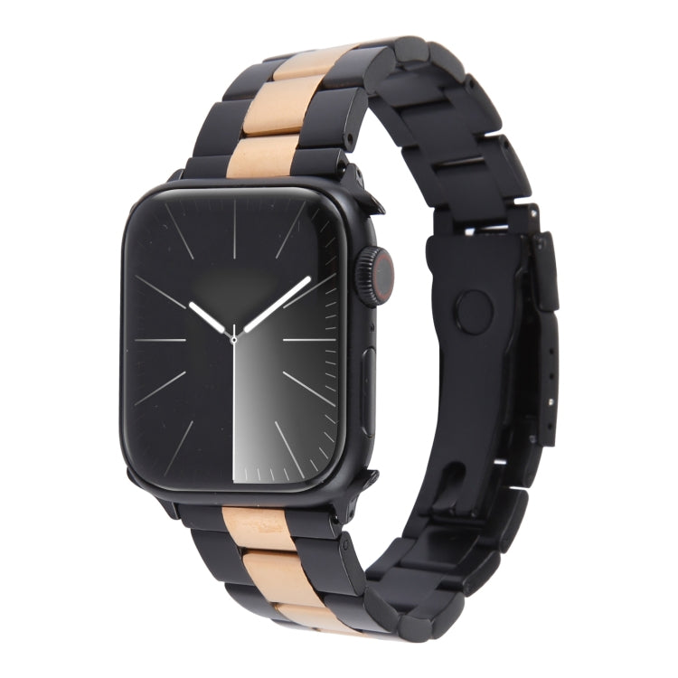 Three-Bead Stainless Steel Watch Band, For Apple Watch Series 3 38mm, For Apple Watch Series 3 42mm, For Apple Watch Series 2 42mm, For Apple Watch Series 2 38mm, For Apple Watch 42mm