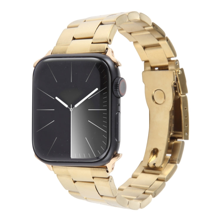 Three-Bead Stainless Steel Watch Band, For Apple Watch Series 3 38mm, For Apple Watch Series 3 42mm, For Apple Watch Series 2 42mm, For Apple Watch Series 2 38mm, For Apple Watch 42mm