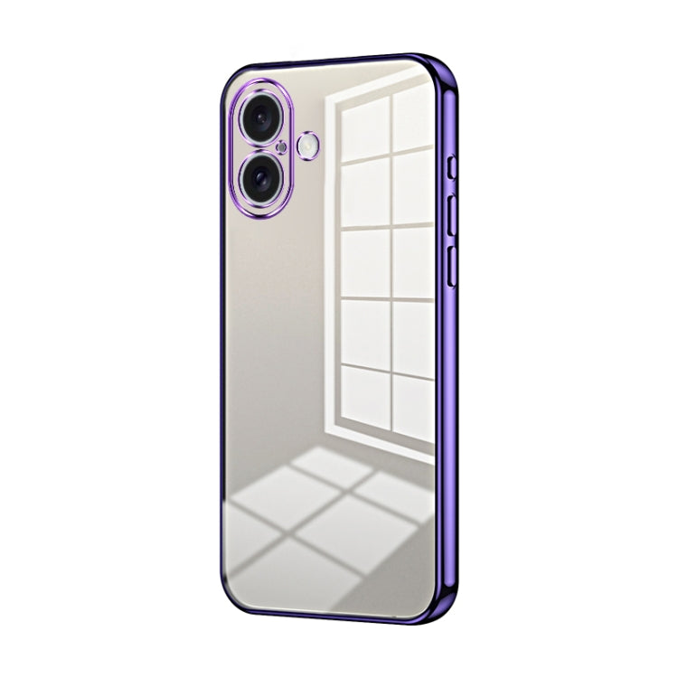 Transparent Plating Fine Hole Phone Case, For iPhone 16 Pro, For iPhone 16 Plus, For iPhone 16, For iPhone 15 Pro Max, For iPhone 15 Pro, For iPhone 15 Plus