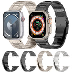 Safety Buckle Trapezoid Titanium Steel Watch Band, For Apple Watch SE 2023 44mm, For Apple Watch SE 2023 40mm, For Apple Watch Ultra 2 49mm, For Apple Watch Series 9 45mm, For Apple Watch Series 9 41mm, For Apple Watch Ultra 49mm                       ...