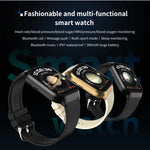 2.01 inch Leather Strap Bluetooth Call Smart Watch Support Heart Rate Monitoring / Non-invasive Blood Sugar, Leather Strap Black, Leather Strap Brown
