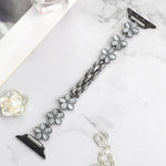 5-petaled Flower Zinc Alloy Chain Watch Band, For Apple Watch SE 2023 44mm, For Apple Watch SE 2023 40mm, For Apple Watch Ultra 2 49mm, For Apple Watch Series 9 45mm, For Apple Watch Series 9 41mm, For Apple Watch Ultra 49mm