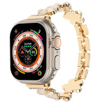5-petaled Flower Zinc Alloy Chain Watch Band, For Apple Watch SE 2023 44mm, For Apple Watch SE 2023 40mm, For Apple Watch Ultra 2 49mm, For Apple Watch Series 9 45mm, For Apple Watch Series 9 41mm, For Apple Watch Ultra 49mm