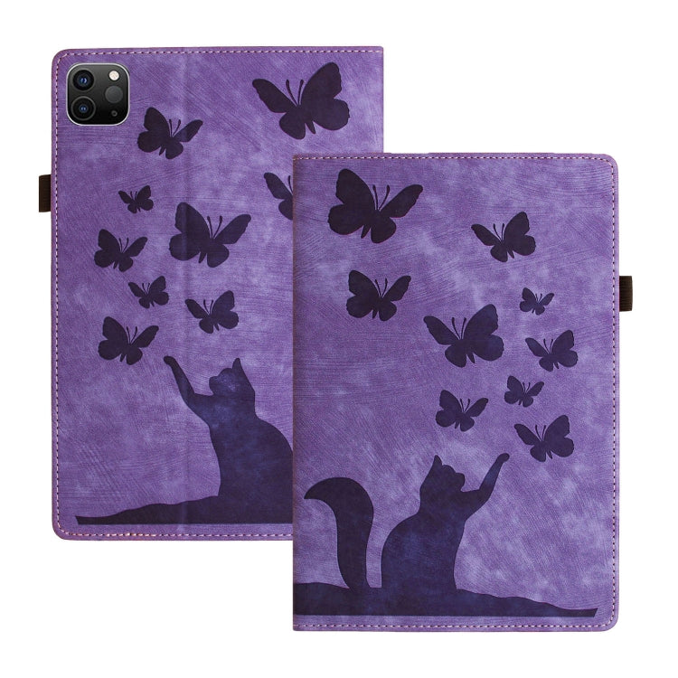 Butterfly Cat Embossing Leather Tablet Case, For iPad Air 13 2026 / 2025 / 2024, For iPad Air 11 2026 / 2025 / 2024, For iPad Pro 13 2025 / 2024, For iPad Pro 11 2025 / 2024, For iPad mini 2024 / 2021