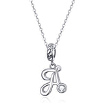 S925 Sterling Silver 26 English Letter Beads DIY Bracelet Necklace Accessories, A, B, C, D, E, F, G, H, I, J, K, L, M, N, O, P, Q, R, S, T, U, V, W, X, Y, Z