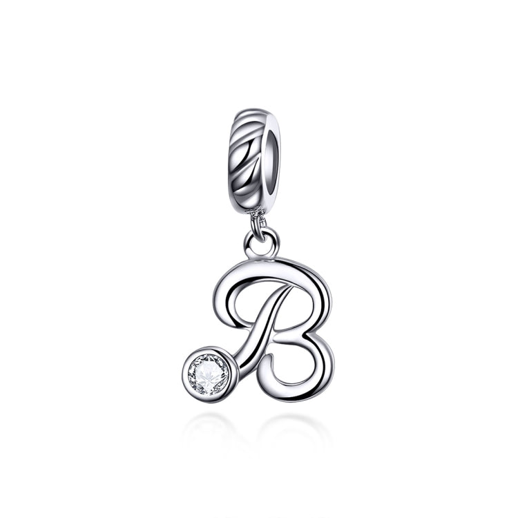 S925 Sterling Silver 26 English Letter Beads DIY Bracelet Necklace Accessories, A, B, C, D, E, F, G, H, I, J, K, L, M, N, O, P, Q, R, S, T, U, V, W, X, Y, Z