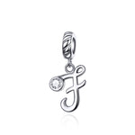 S925 Sterling Silver 26 English Letter Beads DIY Bracelet Necklace Accessories, A, B, C, D, E, F, G, H, I, J, K, L, M, N, O, P, Q, R, S, T, U, V, W, X, Y, Z