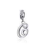S925 Sterling Silver 26 English Letter Beads DIY Bracelet Necklace Accessories, A, B, C, D, E, F, G, H, I, J, K, L, M, N, O, P, Q, R, S, T, U, V, W, X, Y, Z