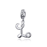 S925 Sterling Silver 26 English Letter Beads DIY Bracelet Necklace Accessories, A, B, C, D, E, F, G, H, I, J, K, L, M, N, O, P, Q, R, S, T, U, V, W, X, Y, Z