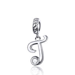 S925 Sterling Silver 26 English Letter Beads DIY Bracelet Necklace Accessories, A, B, C, D, E, F, G, H, I, J, K, L, M, N, O, P, Q, R, S, T, U, V, W, X, Y, Z