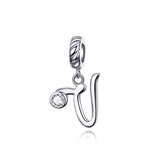 S925 Sterling Silver 26 English Letter Beads DIY Bracelet Necklace Accessories, A, B, C, D, E, F, G, H, I, J, K, L, M, N, O, P, Q, R, S, T, U, V, W, X, Y, Z