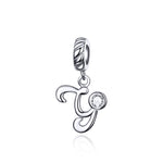 S925 Sterling Silver 26 English Letter Beads DIY Bracelet Necklace Accessories, A, B, C, D, E, F, G, H, I, J, K, L, M, N, O, P, Q, R, S, T, U, V, W, X, Y, Z