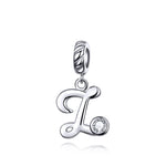 S925 Sterling Silver 26 English Letter Beads DIY Bracelet Necklace Accessories, A, B, C, D, E, F, G, H, I, J, K, L, M, N, O, P, Q, R, S, T, U, V, W, X, Y, Z