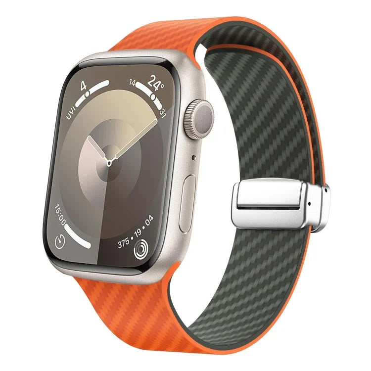 Carbon Fiber Magnetic Black Buckle Watch Band, For Apple Watch 42mm, For Apple Watch 38mm
