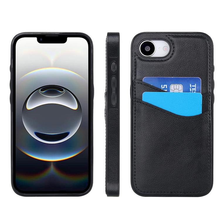 Litchi Leather Skin Card Slots Phone Case, For iPhone 17e / 16e, For iPhone 17 Pro Max, For iPhone 17 Pro, For iPhone 17, For iPhone Air, For iPhone 16 Pro Max, For iPhone 16 Pro, For iPhone 16 Plus, For iPhone 16