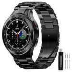 Three Bead Stainless Steel Metal Watch Band, For Samsung Galaxy Watch 6 / 5 / 4