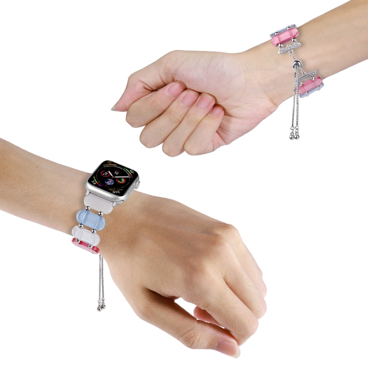 Resin Retractable Chain Watch Band, For Apple Watch Series 8 41mm, For Apple Watch Series 8 45mm