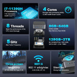 GXMO H90 Windows 11 Intel Core i7 11390H Processor Mini Computer, Without RAM & SSD