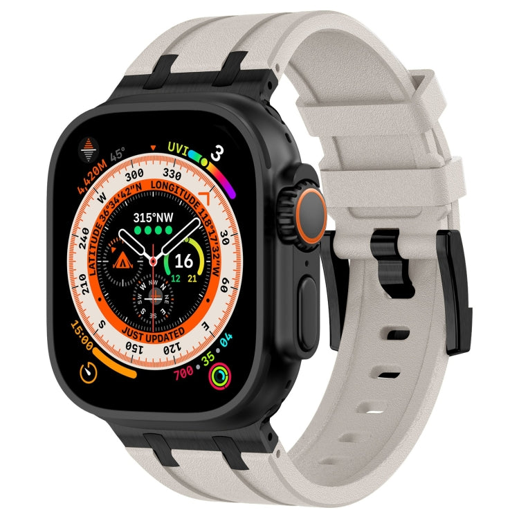 Stone Grain Liquid Silicone Watch Band, For Apple Watch SE 2023 44mm, For Apple Watch Ultra 2 49mm, For Apple Watch Series 9 45mm, For Apple Watch Ultra 49mm