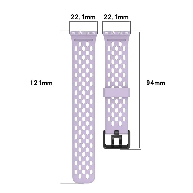 Hole Style Dual Buckle Silicone Watch Band, For Samsung Galaxy Fit 3