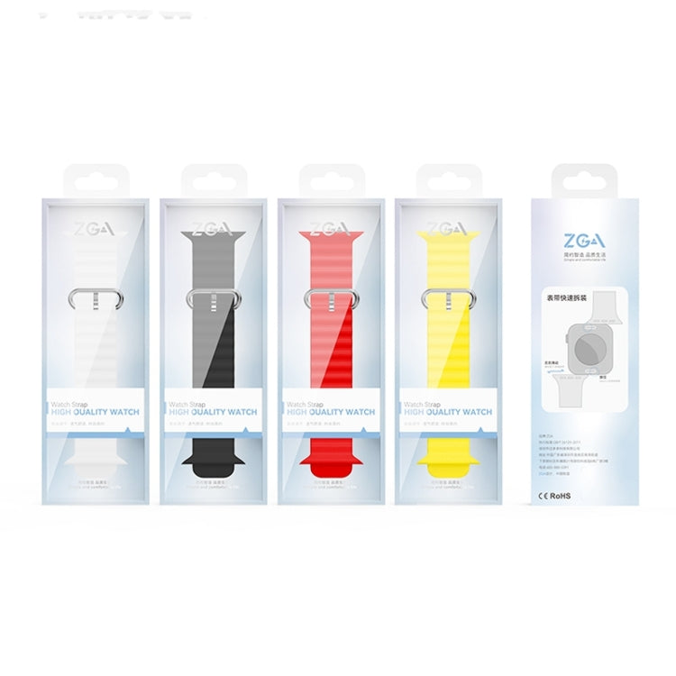 ZGA Ocean Silicone Watch Band, For Apple Watch Series 10 46mm, For Apple Watch Series 10 42mm, For Apple Watch SE 2023 44mm, For Apple Watch Ultra 2 49mm, For Apple Watch Series 9 45mm, For Apple Watch Ultra 49mm, For Apple Watch Series 8 45mm         ...