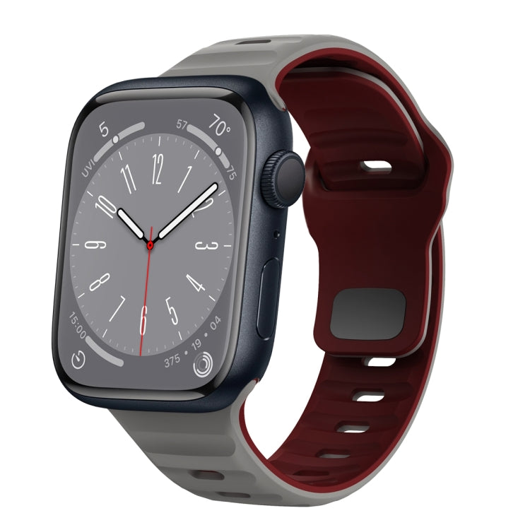 Wave Texture Reverse Buckle Silicone Watch Band, For Apple Watch Series 8 41mm, For Apple Watch Series 8 45mm, For Apple Watch SE 2022 40mm, For Apple Watch SE 2022 44mm