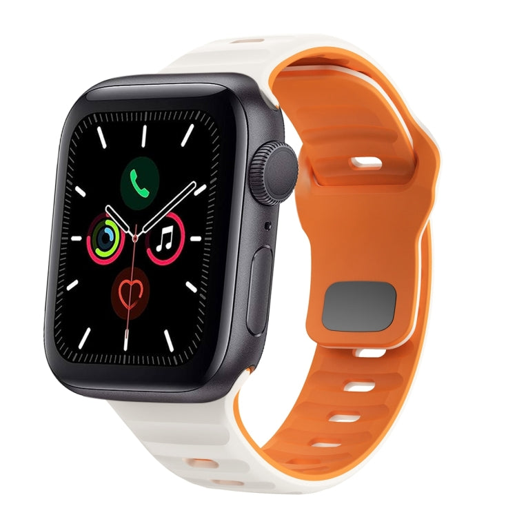 Wave Texture Reverse Buckle Silicone Watch Band, For Apple Watch Series 6 40mm, For Apple Watch Series 6 44mm, For Apple Watch Series 5 44mm, For Apple Watch Series 5 40mm