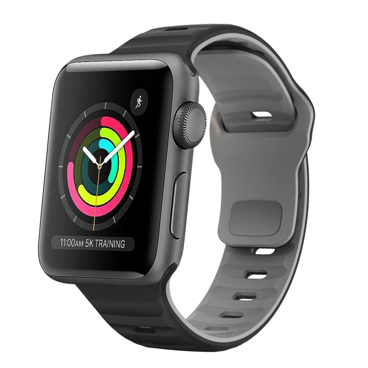Wave Texture Reverse Buckle Silicone Watch Band, For Apple Watch Series 4 44mm, For Apple Watch Series 4 40mm, For Apple Watch Series 3 38mm, For Apple Watch Series 3 42mm