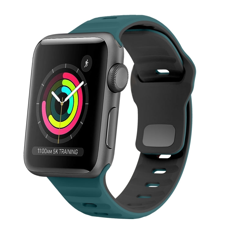 Wave Texture Reverse Buckle Silicone Watch Band, For Apple Watch Series 2 42mm, For Apple Watch Series 2 38mm, For Apple Watch 42mm, For Apple Watch 38mm