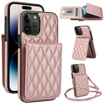 YM015 Crossbody Rhombic Card Bag RFID Phone Case, For iPhone 14 Pro Max, For iPhone 13 Pro Max, For iPhone 13 Pro, For iPhone 13, For iPhone 12 / 12 Pro, For iPhone 12 Pro Max, For iPhone 11 Pro Max, For iPhone 11
