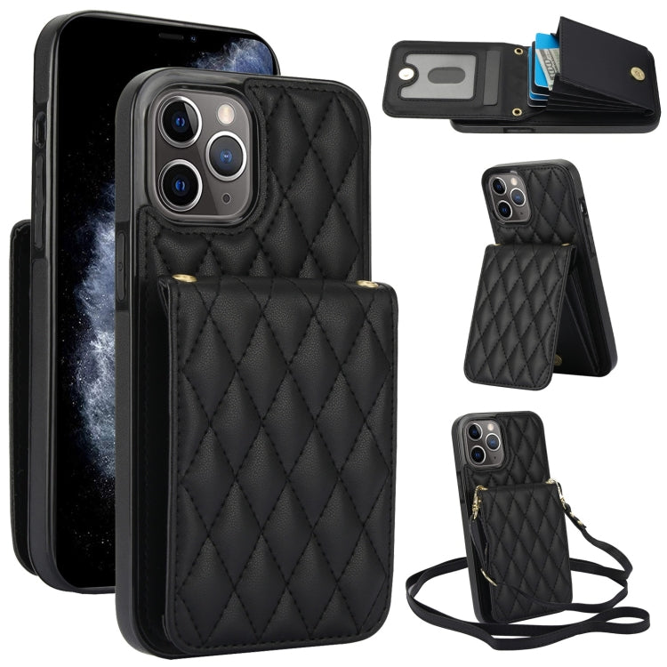 YM015 Crossbody Rhombic Card Bag RFID Phone Case, For iPhone 11 Pro