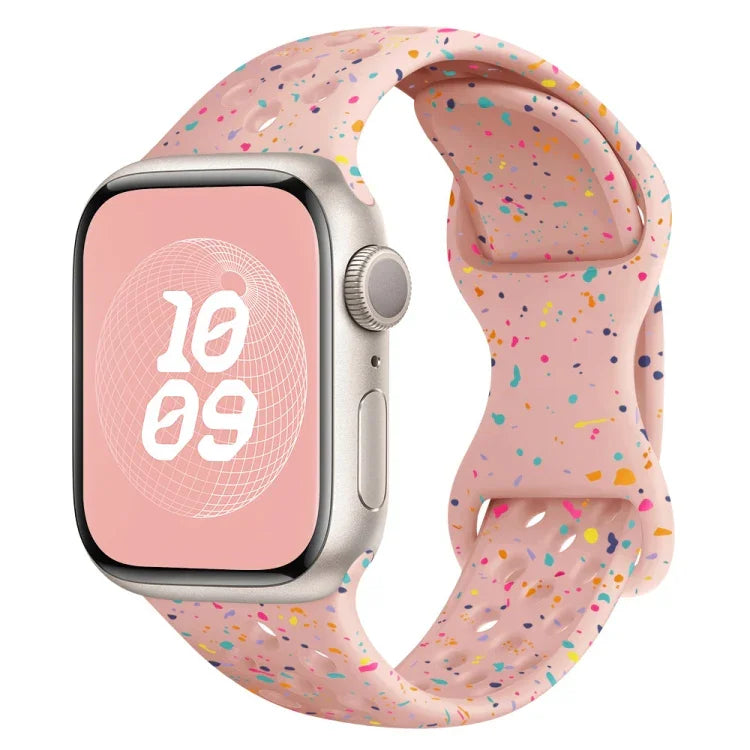 Hole Style Butterfly Buckle Camouflage Silicone Watch Band, For Apple Watch Series 6 40mm, For Apple Watch Series 6 44mm, For Apple Watch Series 5 44mm, For Apple Watch Series 5 40mm