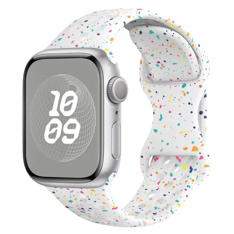 Hole Style Butterfly Buckle Camouflage Silicone Watch Band, For Apple Watch Series 6 40mm, For Apple Watch Series 6 44mm, For Apple Watch Series 5 44mm, For Apple Watch Series 5 40mm