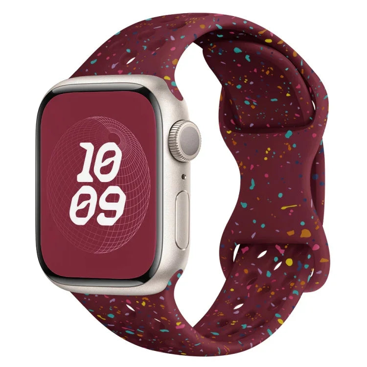 Hole Style Butterfly Buckle Camouflage Silicone Watch Band, For Apple Watch Series 2 42mm, For Apple Watch Series 2 38mm, For Apple Watch 42mm, For Apple Watch 38mm