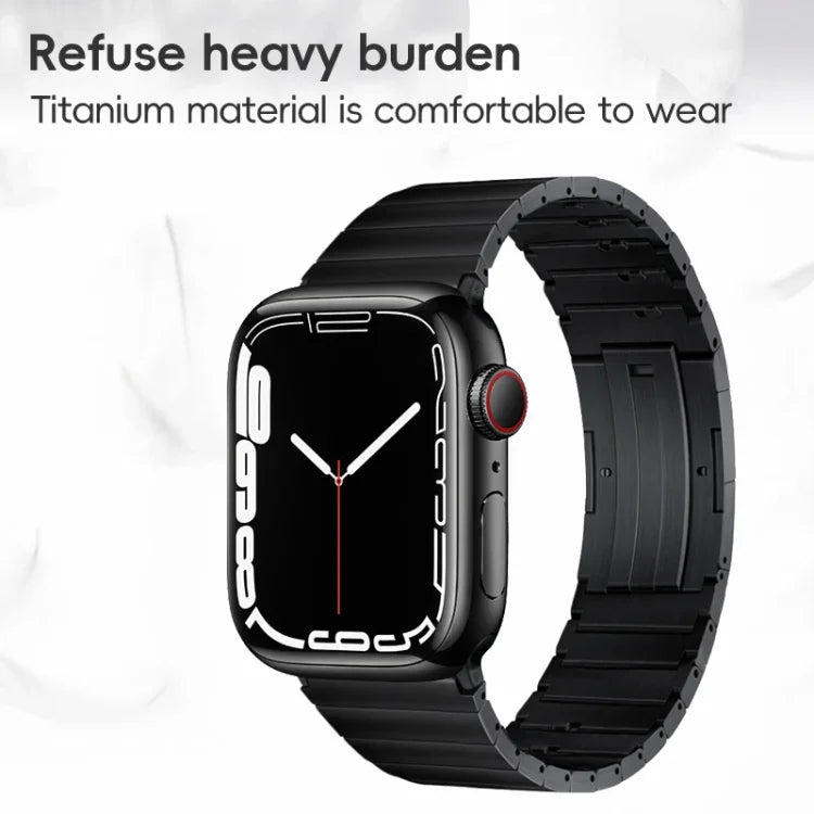 PG65 Single Bead Bamboo Joint Spring Bars Titanium Metal Watch Band, For Apple Watch Series 10 46mm, For Apple Watch Series 10 42mm, For Apple Watch SE 2023 44mm, For Apple Watch SE 2023 40mm, For Apple Watch Ultra 2 49mm, For Apple Watch Series 9 45mm...