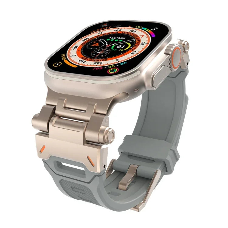 Stainless Steel Connector TPU Watch Band, For Apple Watch Series 7 45mm, For Apple Watch SE 44mm