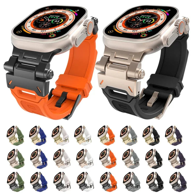 Stainless Steel Connector TPU Watch Band, For Apple Watch Series 9 45mm, For Apple Watch Ultra 49mm