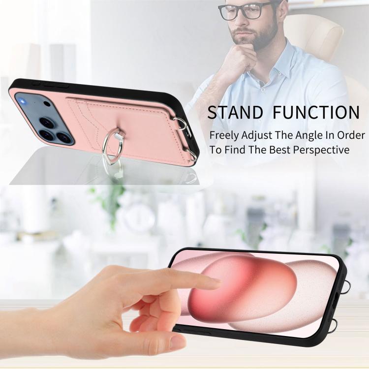 R20 Ring Card Holder Phone Case, For iPhone 17 Pro Max, For iPhone 17 Pro, For iPhone 17, For iPhone Air, For iPhone 15 Pro Max, For iPhone 15 Pro, For iPhone 15 Plus, For iPhone 15