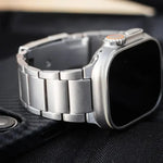 Titanium Metal Watch Band, For Apple Watch Series 10 46mm, For Apple Watch Series 10 42mm, For Apple Watch SE 2023 44mm, For Apple Watch SE 2023 40mm, For Apple Watch Ultra 2 49mm, For Apple Watch Series 9 45mm, For Apple Watch Series 9 41mm           ...