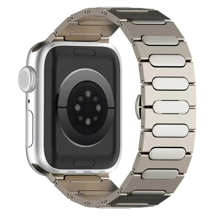Oval Butterfly Buckle Titanium Alloy Watch Band, For Apple Watch SE 2023 44mm, For Apple Watch Ultra 2 49mm, For Apple Watch Series 9 45mm, For Apple Watch Ultra 49mm, For Apple Watch Series 8 45mm, For Apple Watch SE 2022 44mm                         ...