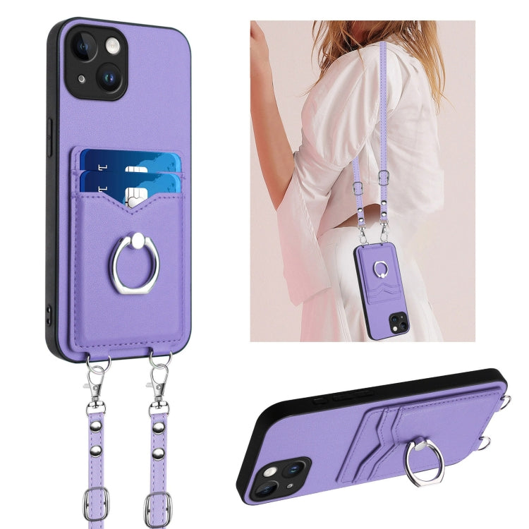 R20 Crossbody Rope Ring Card Holder Phone Case, For iPhone 17 Pro Max, For iPhone 17 Pro, For iPhone 17, For iPhone Air, For iPhone 15 Pro Max, For iPhone 15 Pro, For iPhone 15 Plus, For iPhone 15