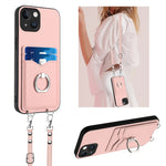 R20 Crossbody Rope Ring Card Holder Phone Case, For iPhone 14 Plus, For iPhone 14, For iPhone 14 Pro, For iPhone 14 Pro Max, For iPhone SE 2022 / SE 2020 / 8, For iPhone 13 Pro Max, For iPhone 13 Pro, For iPhone 13