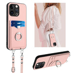 R20 Crossbody Rope Ring Card Holder Phone Case, For iPhone 14 Plus, For iPhone 14, For iPhone 14 Pro, For iPhone 14 Pro Max, For iPhone SE 2022 / SE 2020 / 8, For iPhone 13 Pro Max, For iPhone 13 Pro, For iPhone 13
