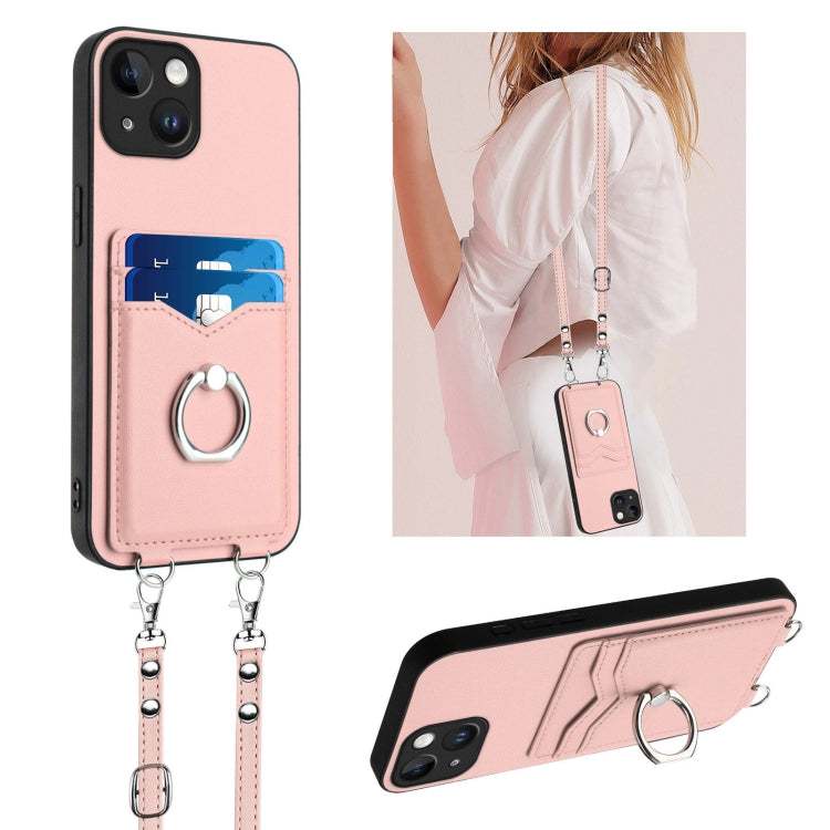 R20 Crossbody Rope Ring Card Holder Phone Case, For iPhone 13 mini, For iPhone 12, For iPhone 12 Pro Max, For iPhone 12 Pro, For iPhone 12 mini, For iPhone 11 Pro Max, For iPhone 11, For iPhone 11 Pro
