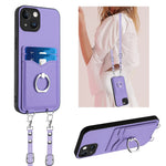 R20 Crossbody Rope Ring Card Holder Phone Case, For iPhone 13 mini, For iPhone 12, For iPhone 12 Pro Max, For iPhone 12 Pro, For iPhone 12 mini, For iPhone 11 Pro Max, For iPhone 11, For iPhone 11 Pro